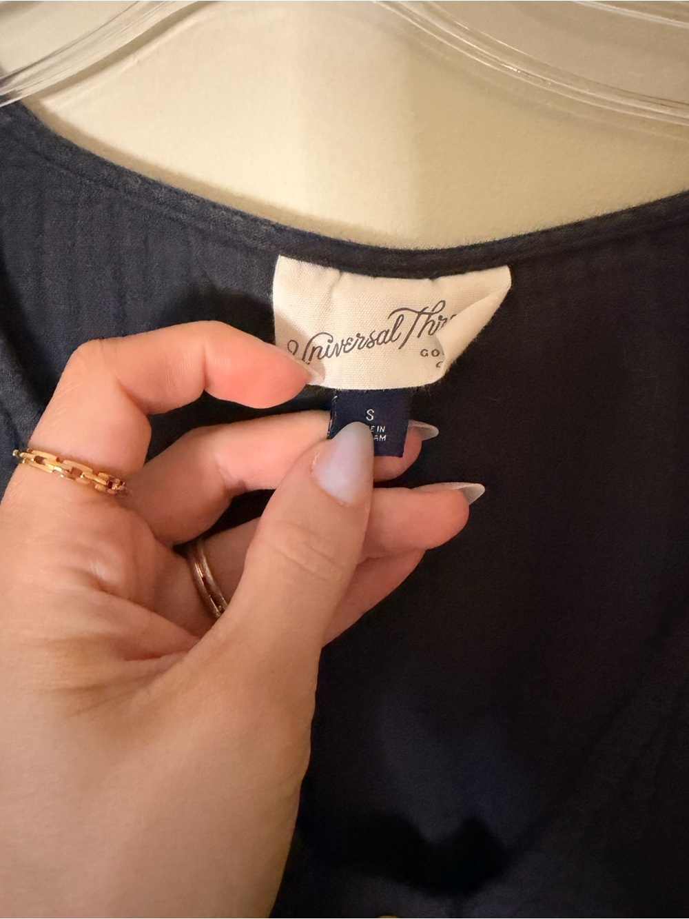 Universal Thread Navy Button-Front Short Romper - Picture 4 of 4